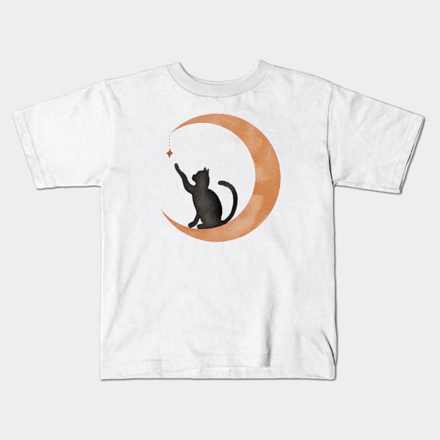 Mystic Cat Kids T-Shirt by Designed-by-bix